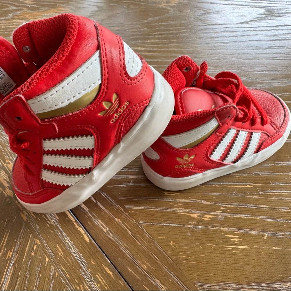 Toddler 5K Adidas Vibrant Red Athletic Shoes - Picture 3 of 4